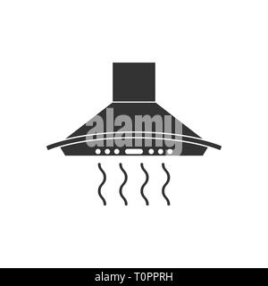 Vector illustration, flat design. Exhaust hood icon Stock Vector