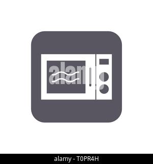 Vector illustration, flat design. Home appliance, kitchen microwave icon Stock Vector