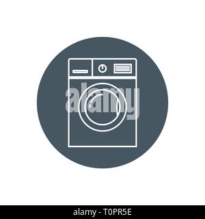 Vector illustration, flat design. Washing machine icon Stock Vector