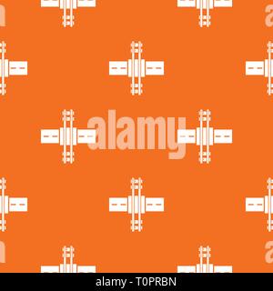 Railroad crossing pattern vector orange Stock Vector