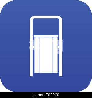 Public garbage bin icon digital blue Stock Vector