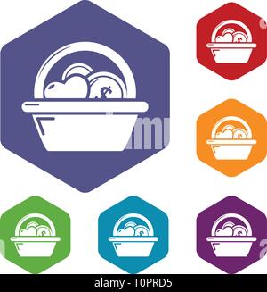 Basket donate icons vector hexahedron Stock Vector