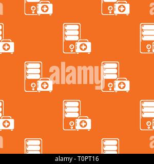 System unit repair pattern vector orange Stock Vector