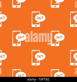 Telephone repair pattern vector orange Stock Vector