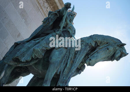 Arpad Magyar warrior heroes square Budapest Hungary Stock Photo - Alamy