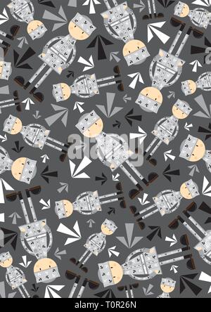 Cute Cartoon Prisoner in Arrow Style Uniform Pattern Stock Vector