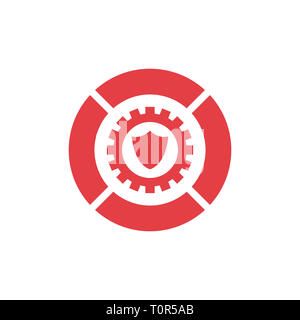vector illustration gear and shield icon logo design Stock Photo