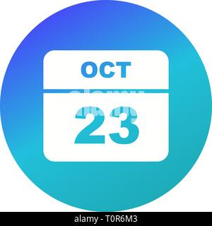 October 23rd Date on a Single Day Calendar Stock Photo