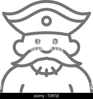 Sailor, pirate, robber line icon. Stock Vector