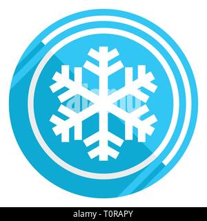 Snow flat design blue web icon, easy to edit vector illustration for webdesign and mobile applications Stock Vector