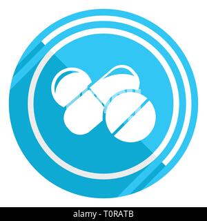 Medicine flat design blue web icon, easy to edit vector illustration for webdesign and mobile applications Stock Vector