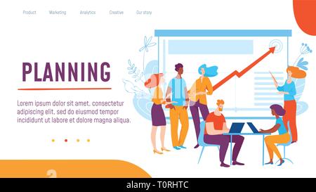 Vector concept creative business illustration with working people.  Stock Vector