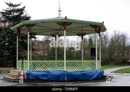 The restored bandstand, Pump Room Gardens, Leamington Spa, Warwickshire, UK Stock Photo