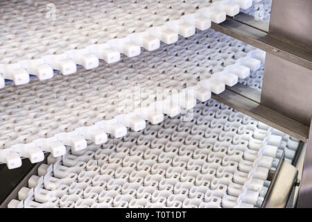 Empty conveyor belt for bread factory Stock Photo