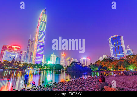 SHENZHEN, CHINA - OCTOBER 28: This is a night view of modern SHENZHEN, CHINA - OCTOBER 28: This is a night view of modern
