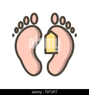 Illustration Toe Tag Icon Stock Photo - Alamy