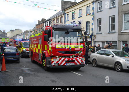 Limerick City and County Fire Service Renault Midlum Water Tanker in Rathkeale St. Patrick's Day Parade County Limerick Ireland Stock Photo