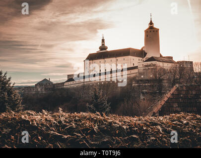 Forchtenstein (Burgenland, Austria) - one of the most beautiful castles in Europe during Sunrise Stock Photo