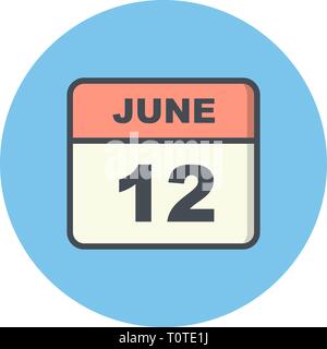 June 12th Date On A Single Day Calendar Stock Photo Alamy