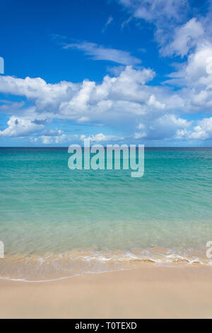 Water's edge on Alleynes Bay Beach, Holetown, St James's Parish, Barbados, Lesser Antilles, Caribbean Stock Photo