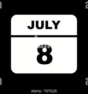 July 8th Date on a Single Day Calendar Stock Photo - Alamy