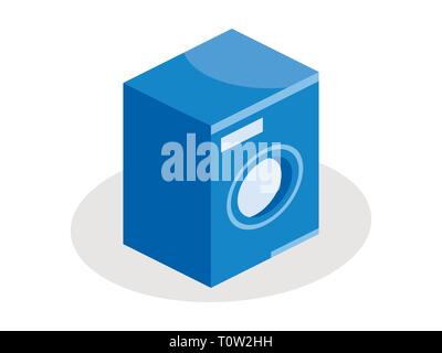 Washing machine isometric icon on a white background. Vector illustration Stock Vector