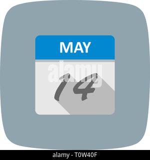 May 14th Date on a Single Day Calendar Stock Photo