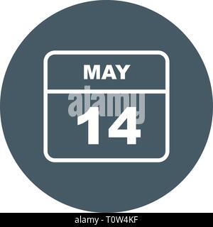 May 14th Date on a Single Day Calendar Stock Photo