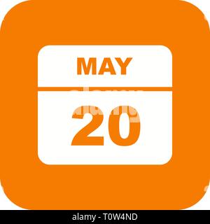 May 20th Date on a Single Day Calendar Stock Photo Alamy