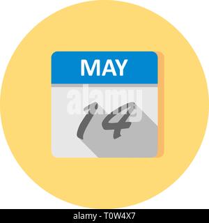 May 14th Date on a Single Day Calendar Stock Photo