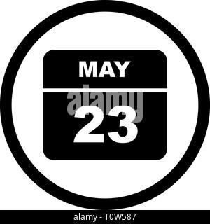 May 23rd Date on a Single Day Calendar Stock Photo