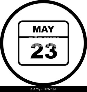 May 23rd Date on a Single Day Calendar Stock Photo