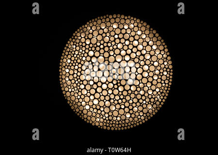 Creative LED ceiling lamp on black background Stock Photo