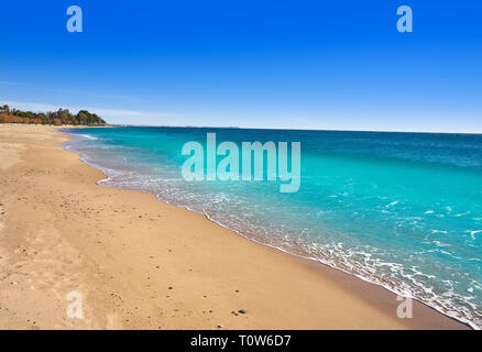 Platja Casa dels LLadres beach playa in Mont-Roig del Camp of Tarragona at Costa Dorada of Catalonia Stock Photo