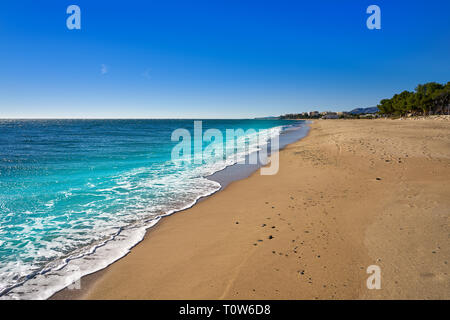 Platja Casa dels LLadres beach playa in Mont-Roig del Camp of Tarragona at Costa Dorada of Catalonia Stock Photo