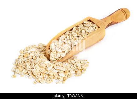 Whole oatmeal on wooden scoop Stock Photo