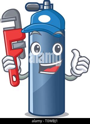 Plumber toy air tank diving cartoon shape Stock Vector