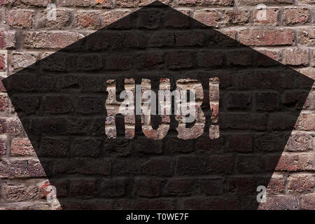 Handwriting text Hub. Conceptual photo Device connecting computers Center of Wheel Activities Transportation Brick Wall art like Graffiti motivational Stock Photo