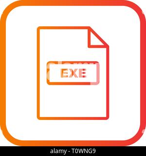 Illustration EXE Icon Stock Photo