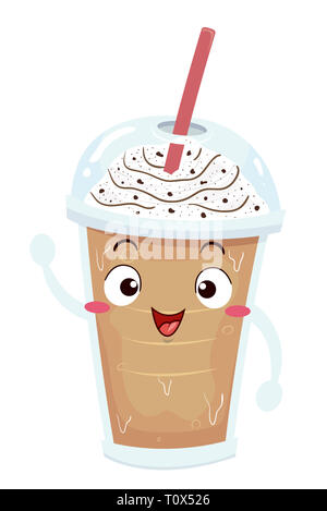 Iced coffee cup with straw stock photo. Image of frappe - 119146832