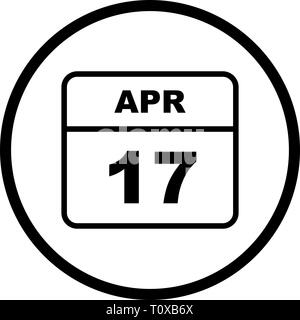 April 17th Date on a Single Day Calendar Stock Photo