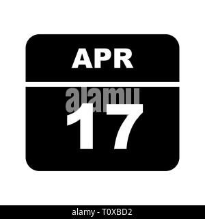 April 17th Date on a Single Day Calendar Stock Photo