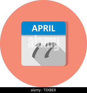 April 17th Date on a Single Day Calendar Stock Photo