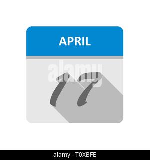 April 17th Date on a Single Day Calendar Stock Photo