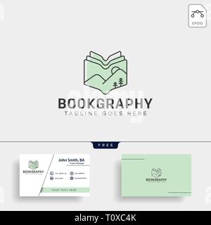 mountain book geography education logo template vector illustration icon element isolated - vector Stock Vector