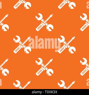 Tools repair pattern vector orange Stock Vector