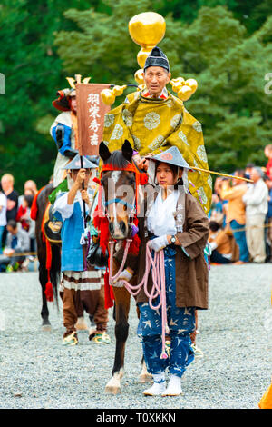 Kyoto, Japan - October 22, 2016: Festival of The Ages, an ancient and authentic costume parade of different Japanese feudal periods. Stock Photo