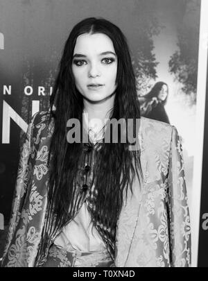 New York, United States. 21st Mar, 2019. Esme Creed-Miles wearing dress by Ann Demeulemeester attends season 1 of Hanna launch on Amazon Prime Video at Whitby hotel Credit: Lev Radin/Pacific Press/Alamy Live News Stock Photo