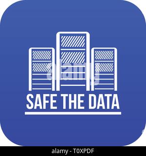 Safe the data icon blue vector Stock Vector