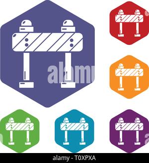Road block icons vector hexahedron Stock Vector